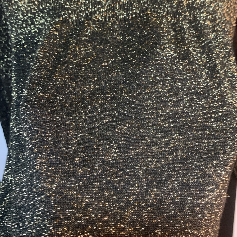 Y2K Gold Glitter Lurex Blouse Rib Knit Sweater Top Blouse Small/Medium Women’s - Picture 13 of 17